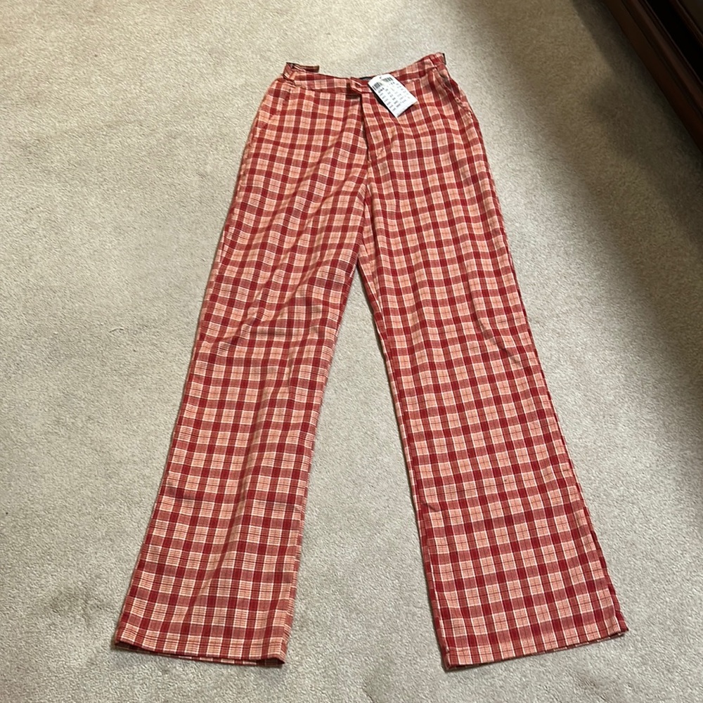 Brandy plaid pants women’s size 38 NWT